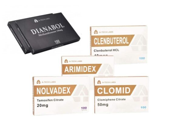 ORAL DRY MUSCLE BALÍČEK A TECH LABS DIANABOL CLENBUTEROL PCT 8 TÝDNŮ 1