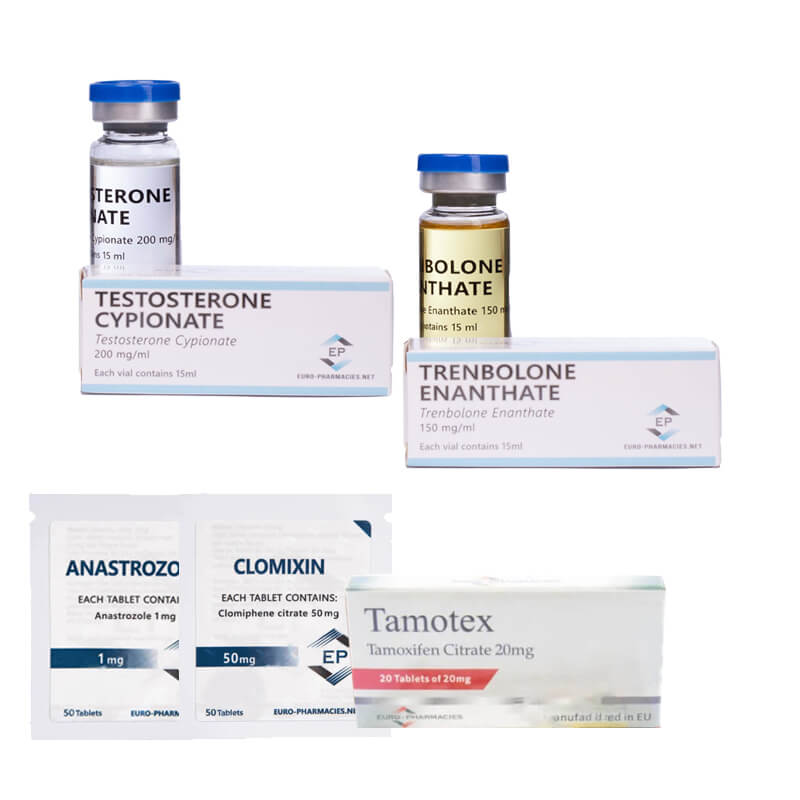 Balíček pro nárůst svalové hmoty: Testosteron-cypionát + Trenbolon-enantát (10 týdnů) Euro Pharmacies
