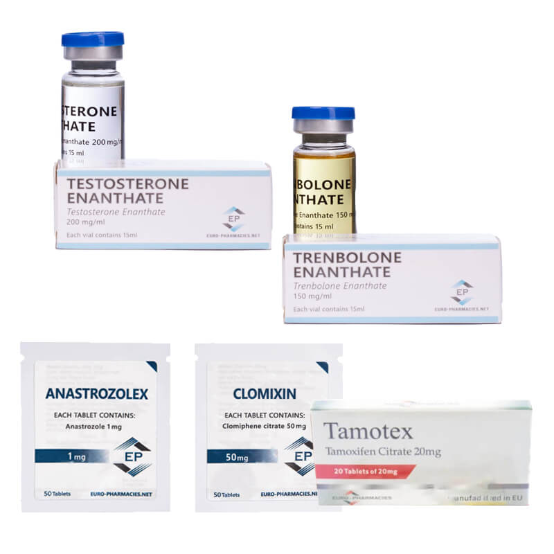 Balíček pro nárůst svalové hmoty: Testosteron Enanthate + Trenbolon Enanthate (10 týdnů) Euro Pharmacies