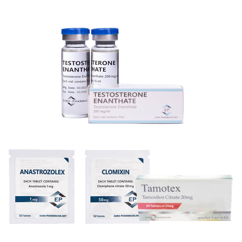 Balíček pro nárůst hmoty (INJEKCE) TESTOSTERON ENANTHÁT 250 + OCHRANA + PCT Euro Pharmacies