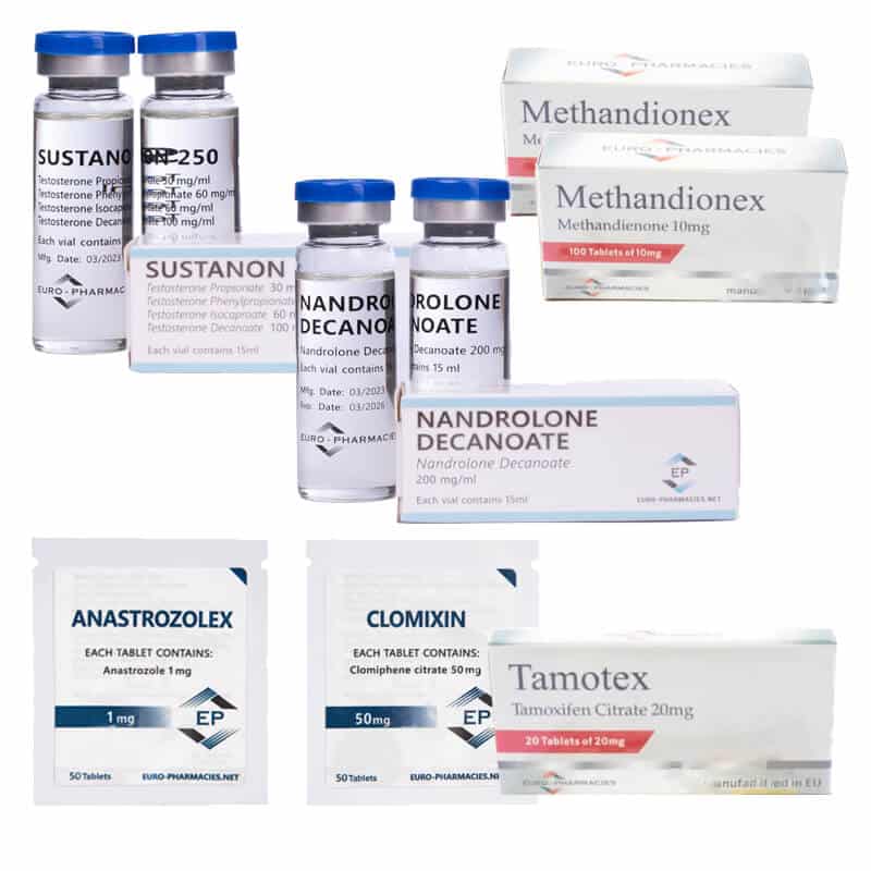 Balíček pro nárůst hmoty LEVEL III (INJEKCE): SUSTANON + DECA + DIANABOL (8 týdnů) Euro Pharmacies