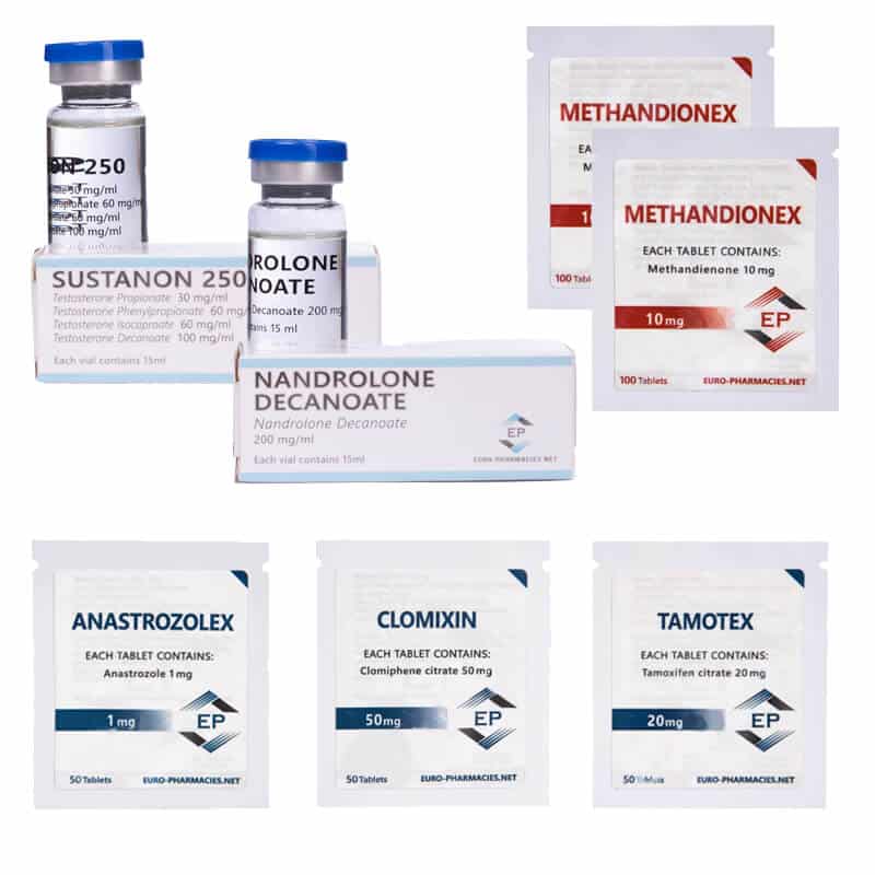 Balíček pro nárůst hmoty (INJEKCE) SUSTANON + DECA + DIANABOL (8 týdnů) Euro Pharmacies