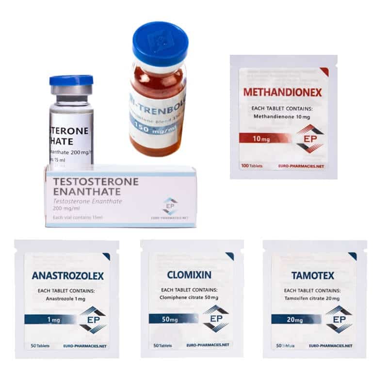 Perorální injekční balíček pro nárůst svalové hmoty EURO PHARMACIES DIANABOL TEST E TRI TREN 10 týdnů