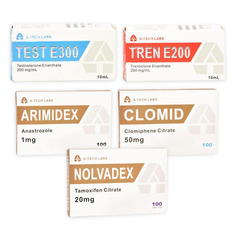 BALÍČEK PRO NÁROST SUCHÉ HMOTNOSTI Testosteron Enanthát + Trenbolon Enanthát (10 týdnů) A Tech