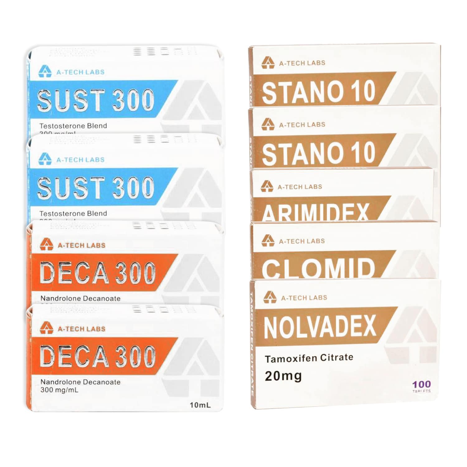 Balíček pro nárůst svalové hmoty (perorální injekce) Sustanon + Deca + Winstrol (8 týdnů) A Tech