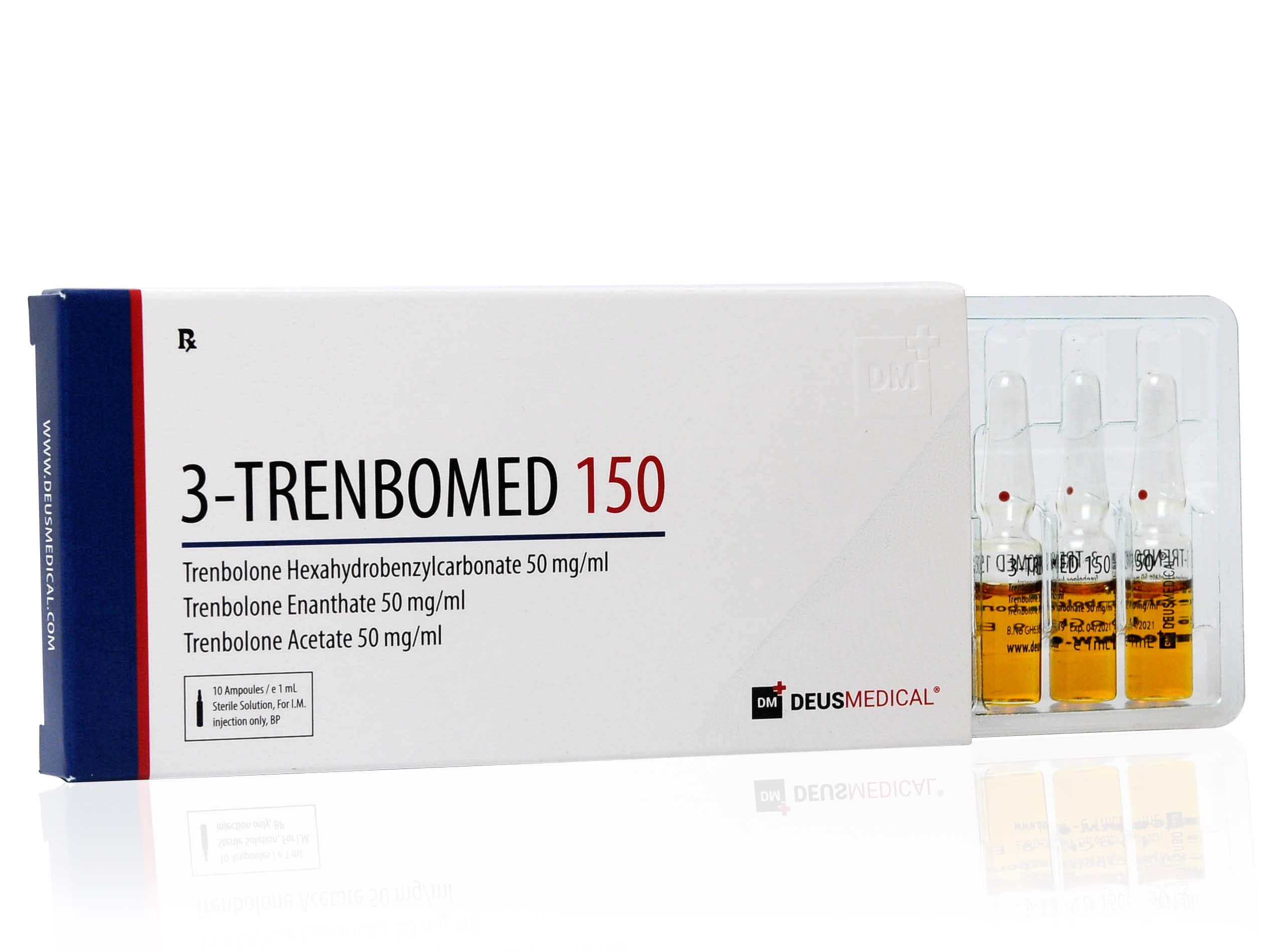 DEUSMEDICAL 3 TRENBOMED 150 PŘEDNÍ + 3AMP