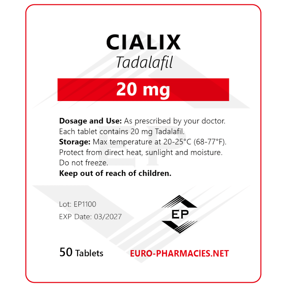 Cialis 20mg/tab 50 tab - Euro Pharmacies