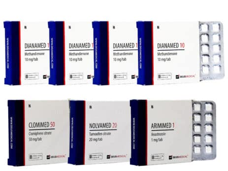 2 balení pro zvýšení objemu, perorální, 6 týdnů, ochrana Dianabol PCT, Deus Medical 463×348