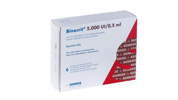 Binocrit 5000 IU 0,5 ml 6 injekčních roztoků v předplněných injekčních stříkačkách Epoetin Alfa Sandoz