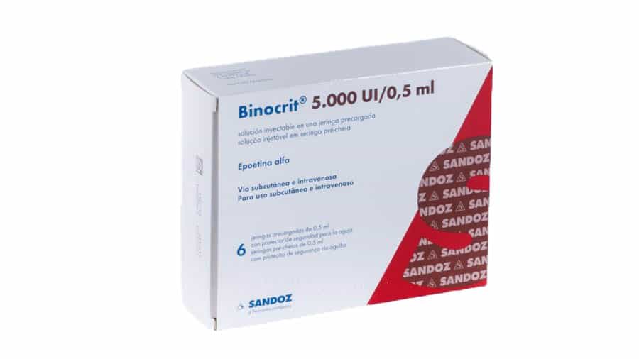 Binocrit 5000 IU 0,5 ml 6 injekčních roztoků v předplněných injekčních stříkačkách Epoetin Alfa Sandoz