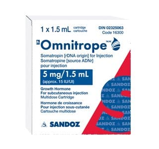 Somatropin Omnitrope 15 IU 5 Mg 1,5 ml Cartridge. Sandoz