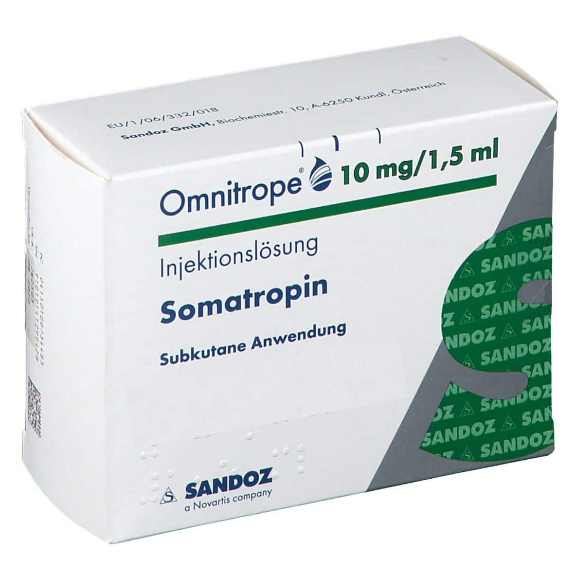 Somatropin Omnitrope 30 IU 10 Mg 1,5 ml Cartridge. Sandoz