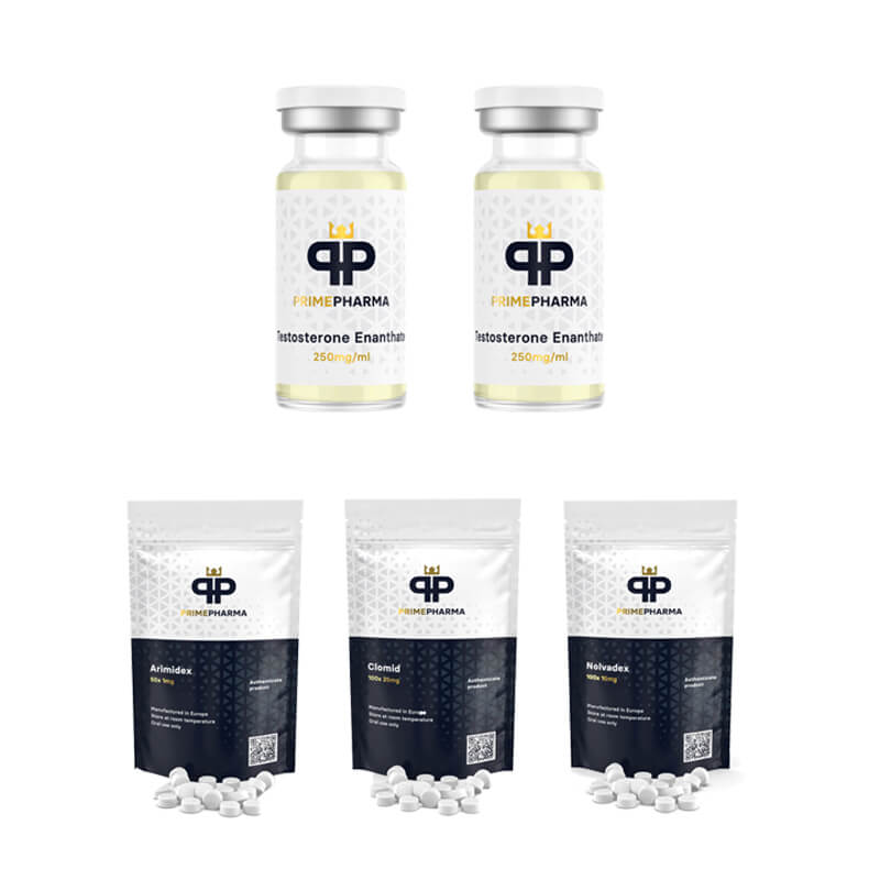 Balíček pro nárůst hmoty (INJEKCE) ENANTHATE 250 + OCHRANA + PCT (8 týdnů) PRIME PHARMA