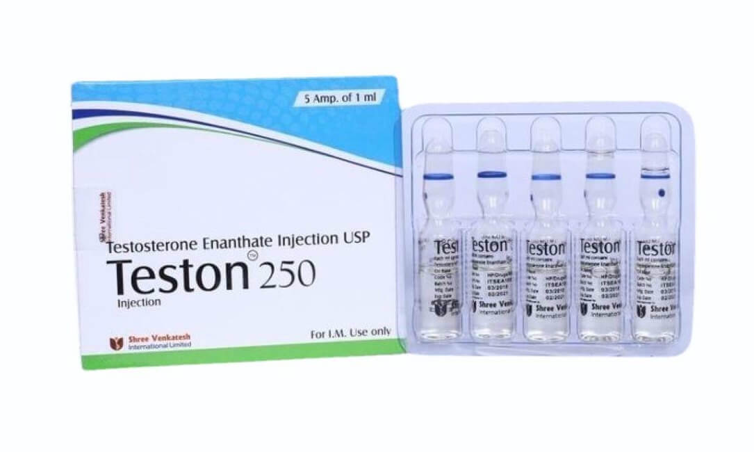 TESTON - Testosteron Enanthate 250 mg/ml (5 ampulí x 1 ml) - Shree Venkatesh