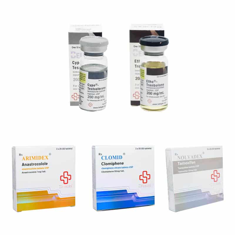 Balíček pro nárůst svalové hmoty: Testosteron-cypionát + Trenbolon-enantát (10 týdnů) Beligas Pharmaceuticals International