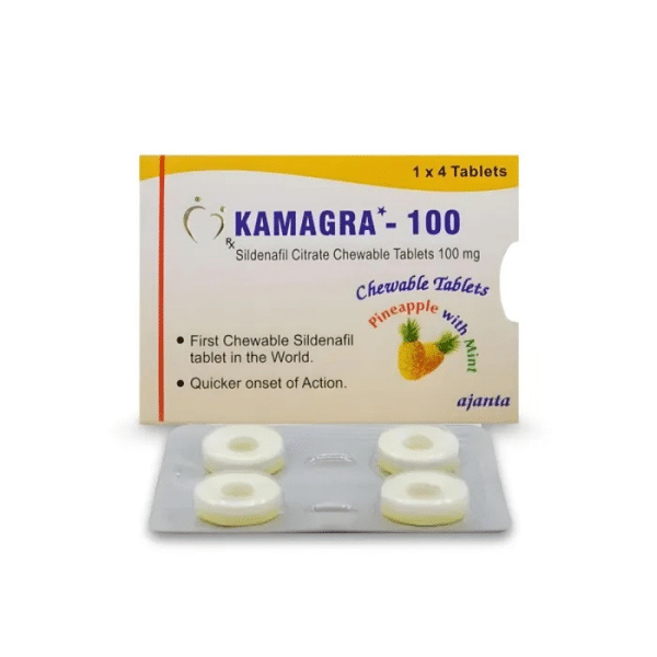 Kamagra 100 Ananas a máta Sildenafil Citrate CT 1×4 Lékárna EU