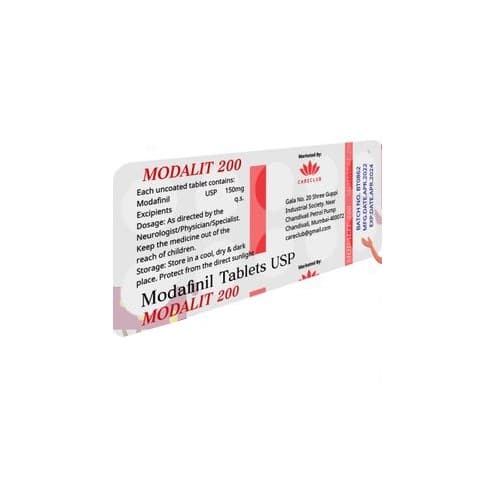 Modalit 200mg Modafinil Tab USP 100 tablet Lékárna EU