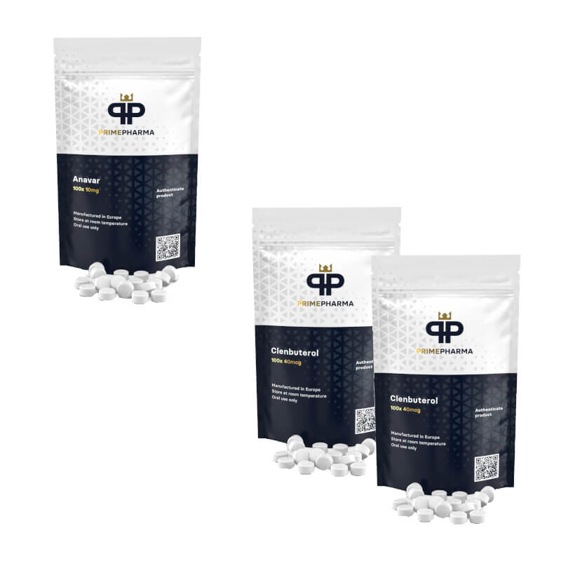 Pokročilý balíček na hubnutí pro ženy: Anavar Clenbuterol 8 týdnů Prime Pharma