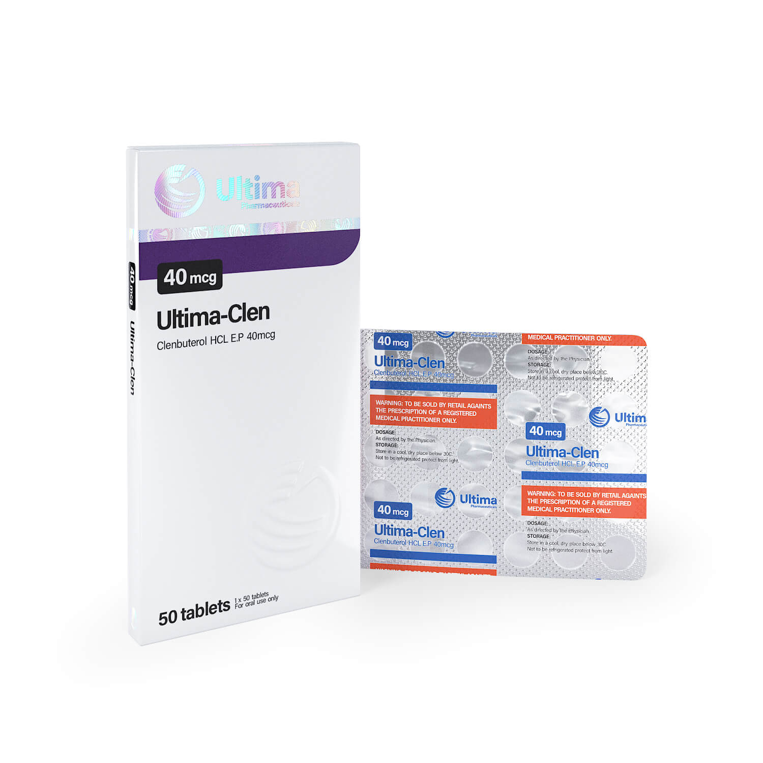 Ultima Clenbuterol 50 tablet x 40 mcg