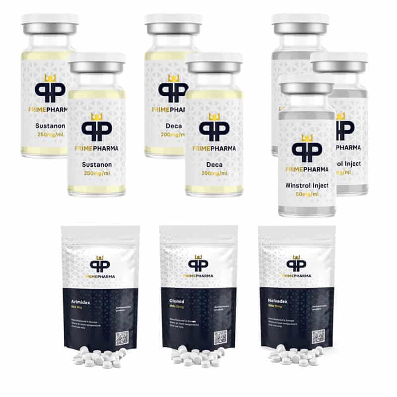 Lean mass pack INJECT 8 týdnů Sustanon Deca Winstrol Prime pharma 1
