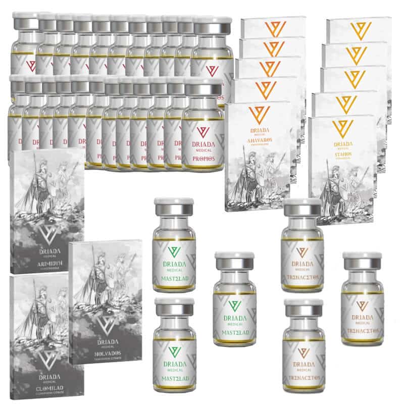 EXTRÉMNÍ BALÍČEK PRO NÁROST SUCHÉ HMOTNOSTI Test P Tren A Mast P Anavar Winstrol Oral 16 týdnů DRIADA