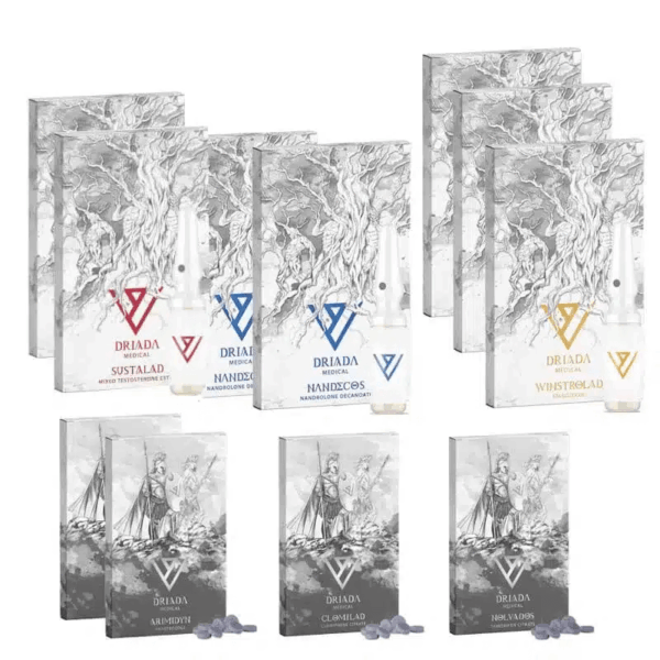 Balíček pro suchý nárůst hmoty (INJEKCE) SUSTANON + DECA + WINSTROL (8 týdnů) Driada Medical