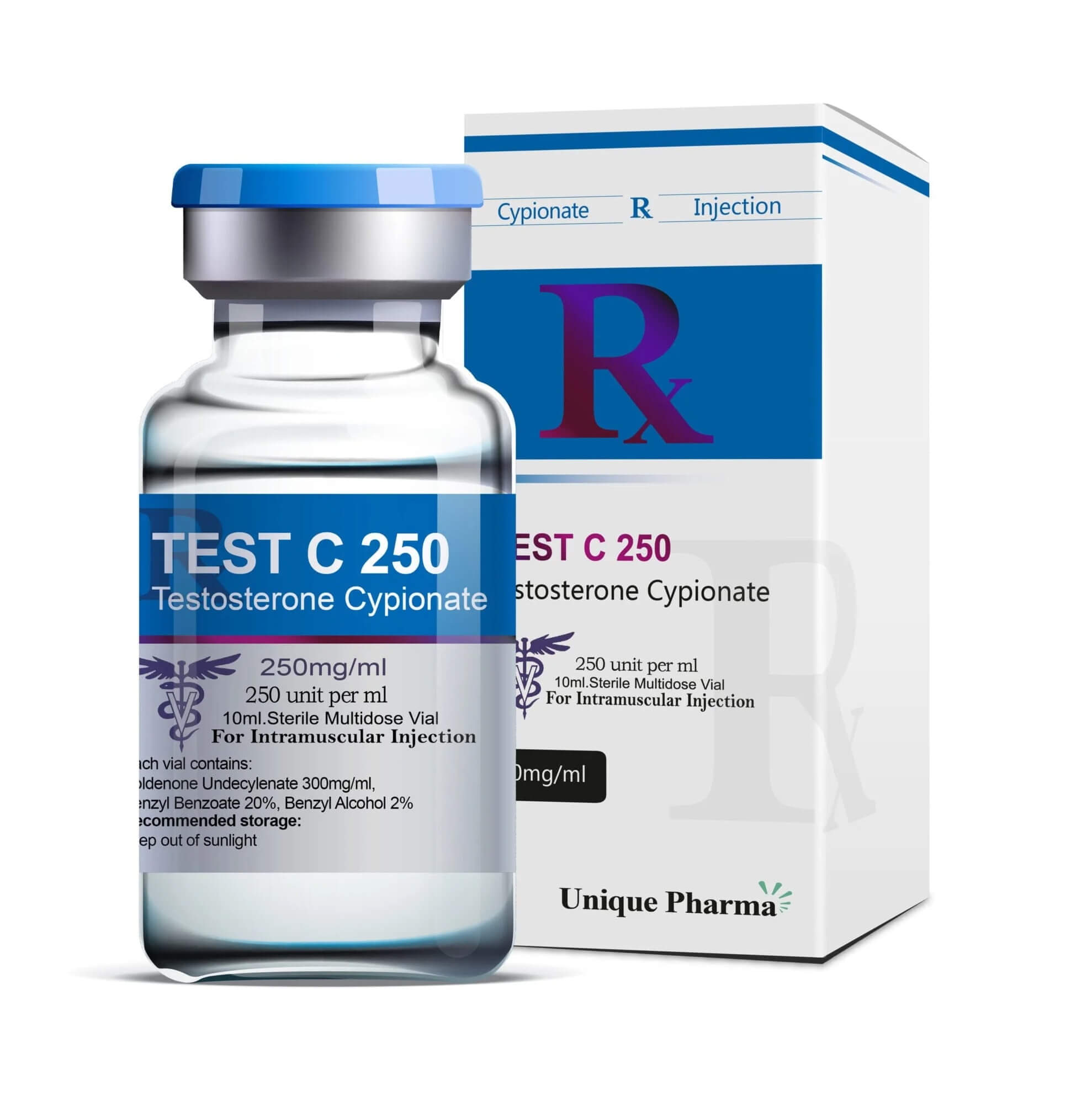 Test C 250 - Testosteron-cypionát (250 mg/ml 10 ml) - UNIQUE-PHARMA