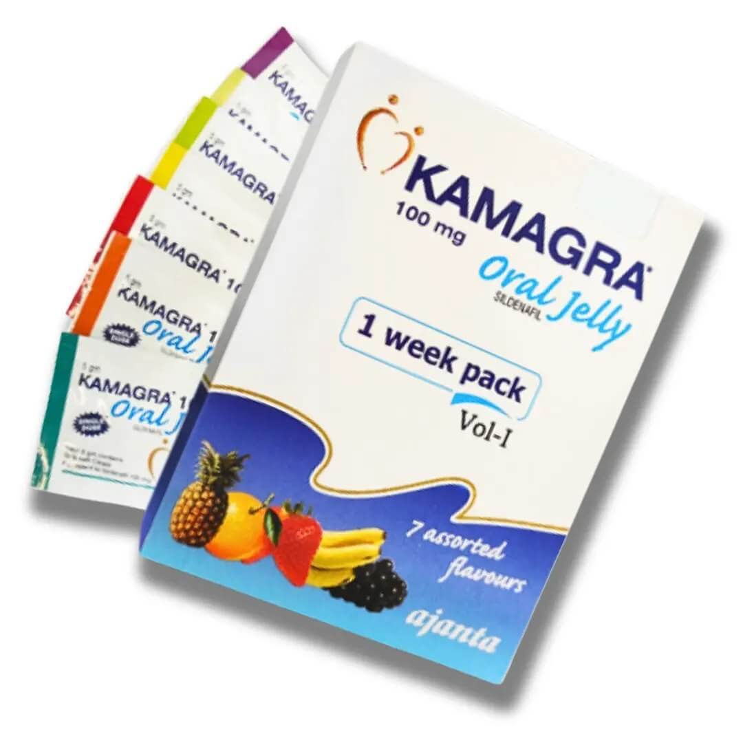 KAMAGRA ORAL JELLY 100 MG (Sildenafil citrát + Dapoxetin 100 mg) (1x7 želé)