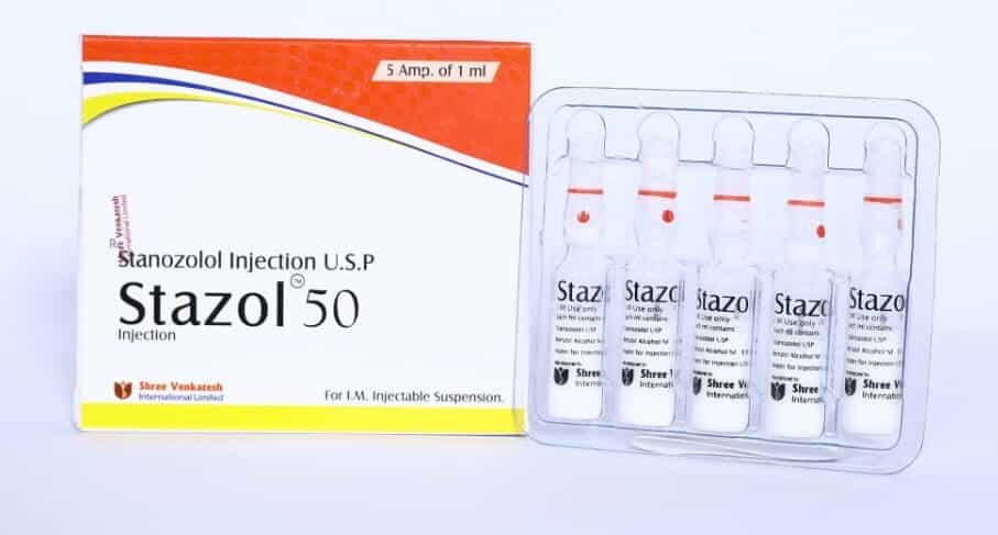 STAZOLE INJ - Stanozolol 50 mg/ml (5 ampulí x 1 ml) - Shree Venkatesh