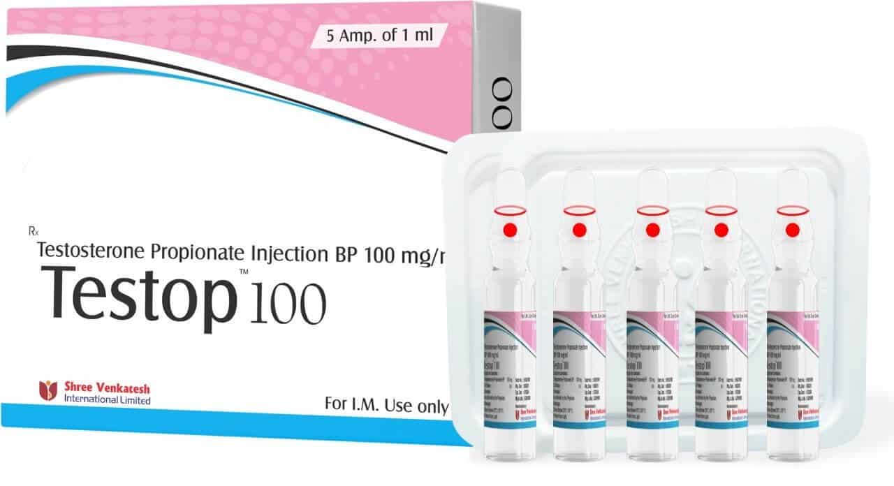 TESTOP - Testosteron propionát 100 mg/ml (5amps x 1ml) - Shree Venkatesh