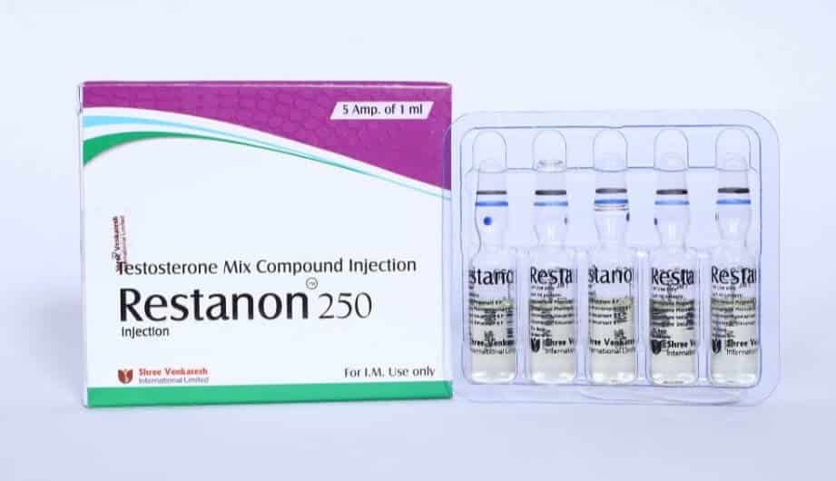 RESTANON - Směs testosteronu 250 mg/ml (5 ampulí x 1 ml) - Shree Venkatesh