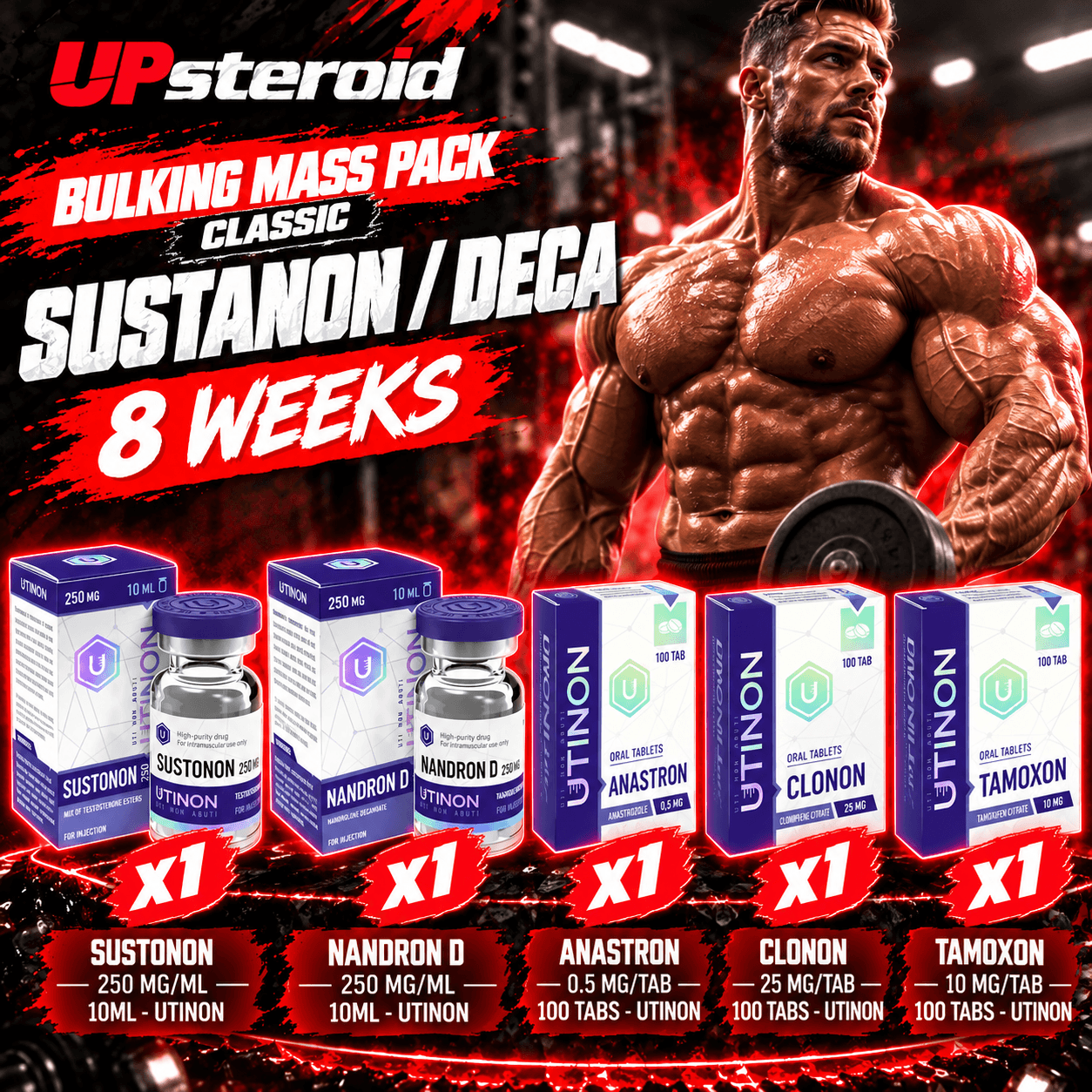 Pack Prise de Masse - Classique - UTINON - Sustanon / Deca